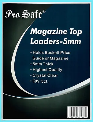 5 PRO SAFE 5MM Thick MAGAZINE HOLDER TOPLOADERS Pack Protector Beckett Guide • $36.99