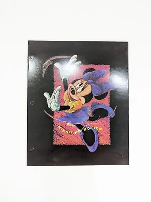 VTG Disney Minnie Mouse 3 Ring Folders For Binder Minnie In Motion Unpunched  • $14.95