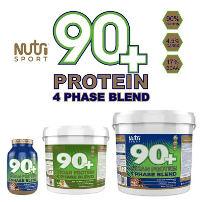 £29.99 • Buy Nutrisport 90+ 3 Phase Vegan Protein Powder Shake 908g|2.5kg|5kg All Flavours