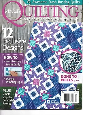 McCall's Quilting Magazine Jan/Feb2017 12 Exclusive Designs And More • $6.59