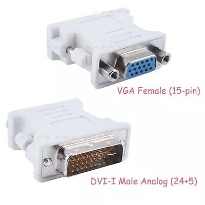 DVI-I Male Analog (24+5) To VGA Female (15-pin) Connector Adapter Lot Wholesale • $2.99