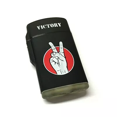 ZENGAZ MAXI JET ZL-10 Refillable VICTORY Edition Black Lighter Hand Sign Design • £3.99