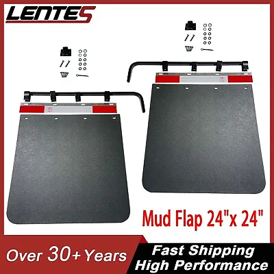 $78.39 • Buy Semi Truck Trailer Mud Flap Hangers Kit & Pair Mud Flaps 24 X 24 Thick Polymer
