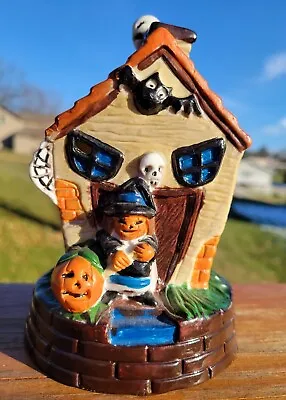 VTG Brinn's Ceramic Lighted Haunted House Halloween Decoration Spooky Kitschy • $8.99