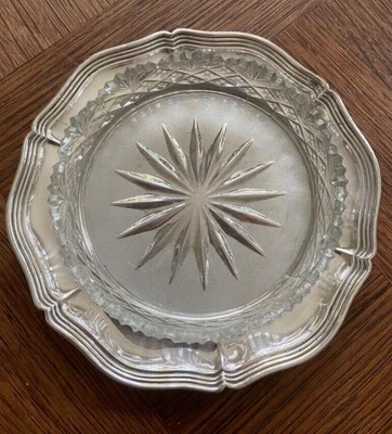 £18 • Buy Silver Plate? And Cut Glass Vintage Butter / Conserve / Jam Etc Dish