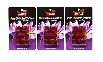 3 PACK Badia Saffron Pure Selected/Paella/Spices/Sazon/Rice/Azafran Puro/Kosher • £12.30