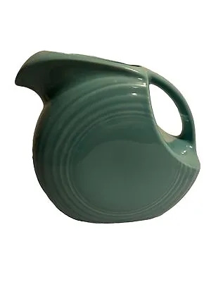 Fiesta Ware Vintage Large Original Turquoise Blue Water Disc Pitcher Jug 7.25” H • $46.49