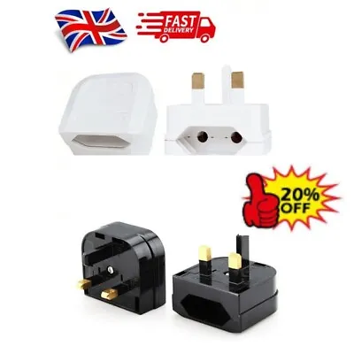 £18.97 • Buy EU To UK 2-Pin To 3-Pin - Travel Plug Socket Converter Adapter  European Euro UK