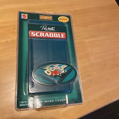 Vintage Pocket Travel Scrabble Mattel Magnetic Tiles Hard Case *NEW* Sealed 2001 • £29.99