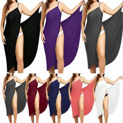 Women Ladies UK Summer Beach Cami Pockets Maxi Long Dress Boho Holiday Sundress • £6.99