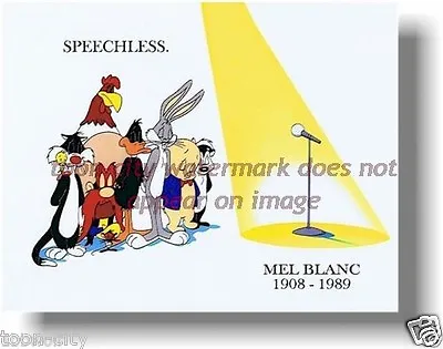 🔴 Speechless Mel Blanc Bugs Bunny Daffy Duck Tribute Warner Bros 8x10 Brand • $36.50