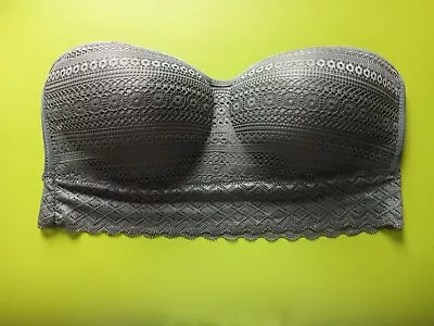 Secret Possessions Olive Green Wire Free Lace Cup Longline Strapless Bra 12/14 • £14.99