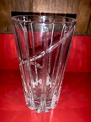 Mikasa Uptown Highball Glass 5.5in Clear Crystal Tumbler Vertical And Swirl Cut • $20