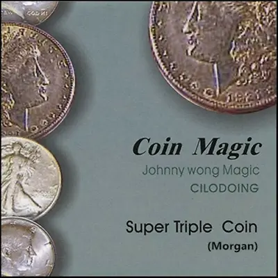 Super Triple Coin (Morgan Dollar With DVD) Close Up Magic Tricks Gimmick Props • $22.99