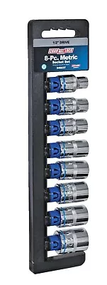 CHANNELLOCK Socket Set 8 Pc 1/2 Drive Metric Chrome TWN 346837 • $42.29