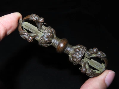 $35 • Buy Nepal Tibet Buddhist Copper Five-Pronged Vajra Dorje Ritual Implement (f2)
