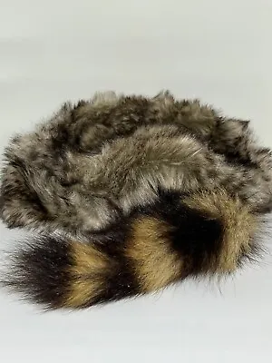 Racoon Hat S/M Real Tail Fur. For Child • $24