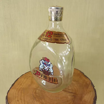 Vintage Haig Whisky Dimple Glass Bottle Scotch Collectible Home Bar 1 Litre VGC • £10.95