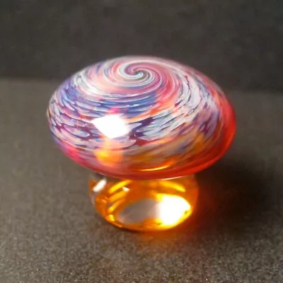 Boomwire Glass Baby Mushroom Mini Paperweight Lampwork Decor Art Tiny Sculpture • $5.50