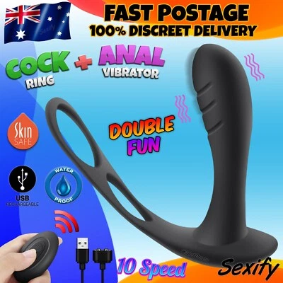 $36.95 • Buy Vibrating Prostate Massager Male Anal Butt Plug Remote Control Vibrator Sex Toy