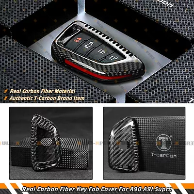 $38.99 • Buy Real Carbon Fiber Key Fob Case Cover For 2020-2023 Toyota Gr Supra A90 A91 Mk5