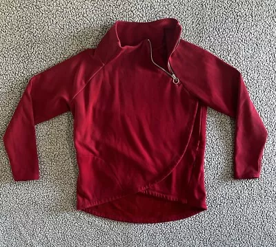 Athleta Women's Sz M Quarter Zip Sweatshirt Red Workout Hoodie Sweater • $19.99