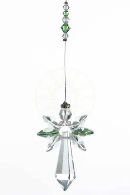 £15.99 • Buy August Birthstone Peridot Crystal Large Guardian Angel Hanging Charm
