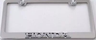 Honda 3d Script Stainless Steel Frame +plate Lens &  Key Chain  X 2 Frames Order • $29.95