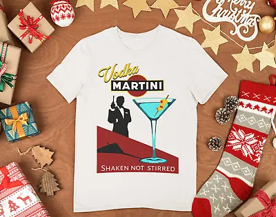 Men's Martini T-shirt S M L XL XXL Retro Tees James Bond 007 Fan Party Gift Top • £17.99