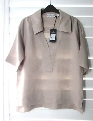 $55 • Buy New COUNTRY ROAD Linen Popover Top Ladies Shirt In Flax Colour, Size 6. (10)