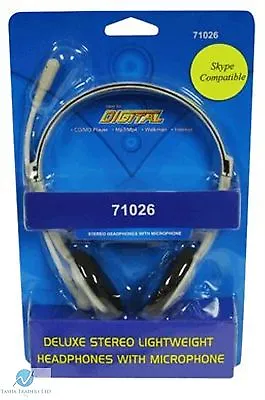 £9.99 • Buy PC Headset With Microphone Deluxe Stereo Skype MSN Compatible Lightweight NEW