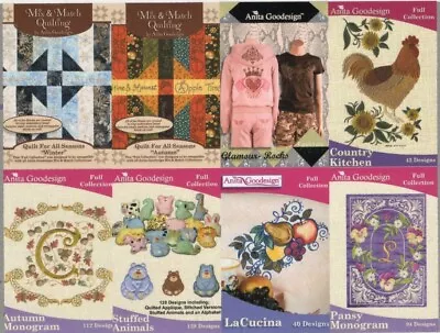 Anita Goodesign 8 Complete Collections Machine Embroidery CD Quilt Monogram NEW • $48.88