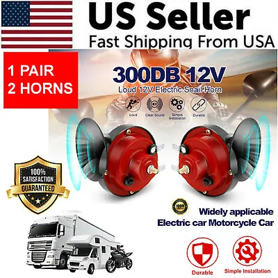 2PC 12V 300DB Super Loud Train Air Horn Waterproof Motorcycle Car Truck SUV Boat • $10.89