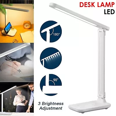 Touch LED Desk Lamp Bedside Study Reading Table Light Dimmable USB Rechargeable • $20.99