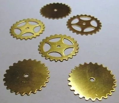 MIXED Lot 12 BRASS Watch GEARS~ 25mm/1  ~ SteamPunk ~ 6 Solid + 6 Open USA-Made • $11.58