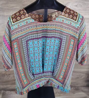 Nine West Vintage America Collection Boho Retro Short Sleeve Top Used See Pics! • $8