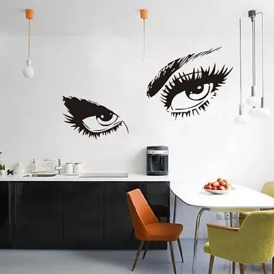Eye Wall Sticker DIY Art Decal Eyelashes Wall Sticker Home Decoration 19 X22  US • $6.91