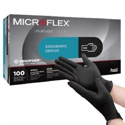 ONE BOX/100 Glove MICROFLEX MidKnight Touch- Medium Nitrile Standard • $19.99