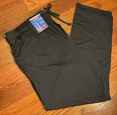 NWT Mens Hanes Knit Black Sleep Pajama Pant Lounge Bottom Size 2XL • $12.99