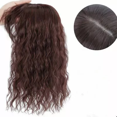 Women Sexy Curly Bangs Parts Topper Toupee Hairpiece Yaki Wavy Top Wigs For Men • $16.99