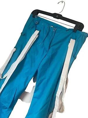 Vintage Y2K UFO Wide Leg Black Parachute Pants Size Blue • $69.99