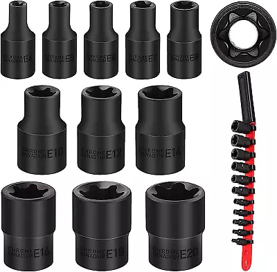 E-Torx Socket Set Star Rail External Torx External Torx Socket Reverse 11 Pcs  • $13.56