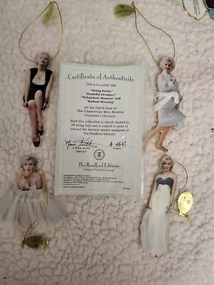 (LOT OF 4) The Glamorous Miss Monroe Ornaments Bradford Editions W/ COA • $55