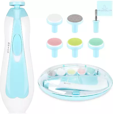 Baby Electric Nail File 8 In 1 Safe Baby Nail Trimmer Baby Nail Clippers With • £13.63