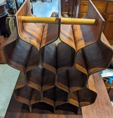 Mid Century Johansson  Honeycomb  Bentwood Wine Rack Danish Modern  • $339.99