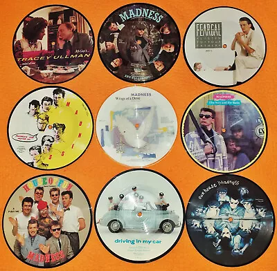 MADNESS - SET OF 9 PICTURE DISCs - OUR HOUSE OF FUN Ska Suggs 7  Vinyl Lp KIX79 • £79.99