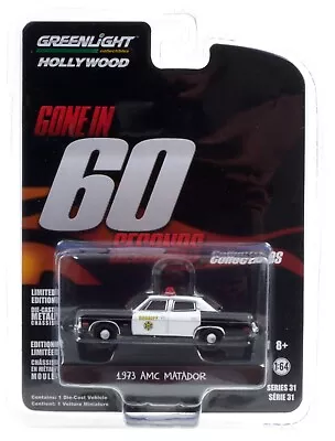 1:64 GreenLight *HOLLYWOOD R31* GONE IN 60 SECONDS 1973 AMC Matador Sheriff NIP! • $5.99