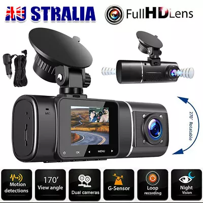 Uber Car DVR Dual Len Dash Camera 1080P Night Vision Video Recorder Cam Full HD • $58.95