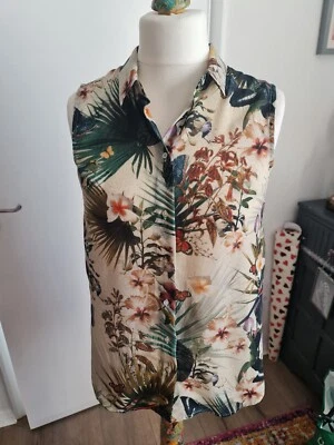 £0.99 • Buy H&M Ladies  Floral Tropical Print Sleeveless Shirt Blouse Top UK Size 10