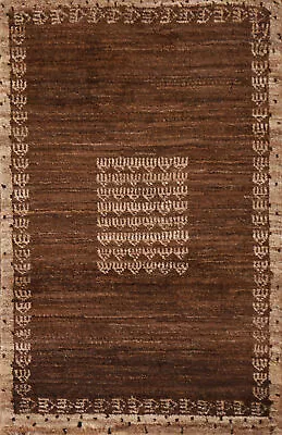 Brown Wool Gabbeh Kashkoli Square Rug 2x2 Handmade • $87.10